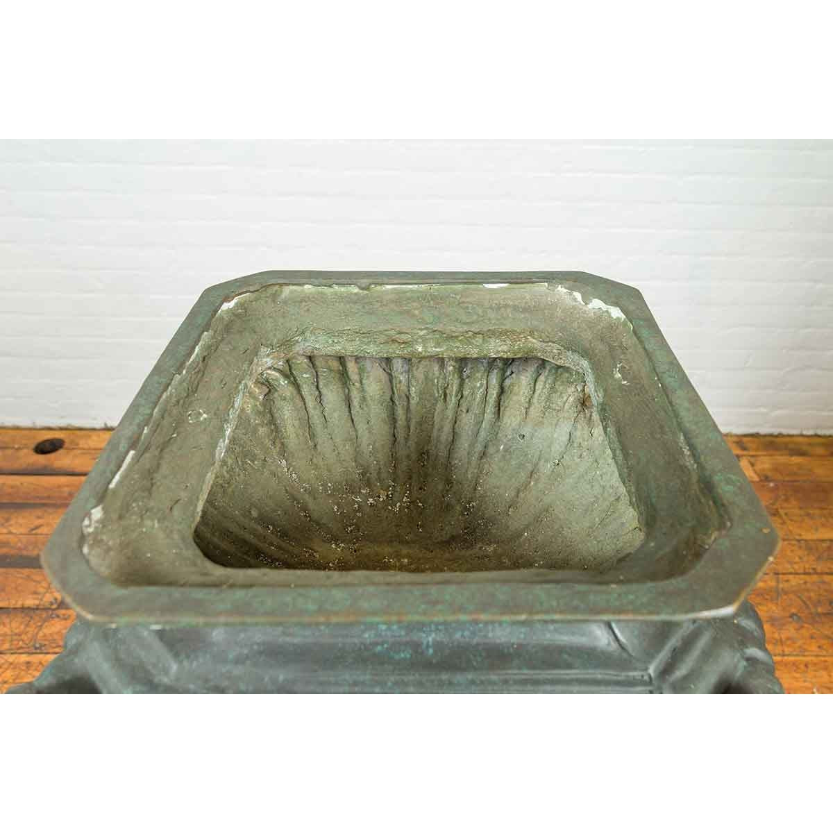 Bronze Tabletop Pedestal in Verdigris Patina-9. Asian &amp; Chinese Furniture, Art, Antiques, Vintage Home Décor for sale at FEA Home