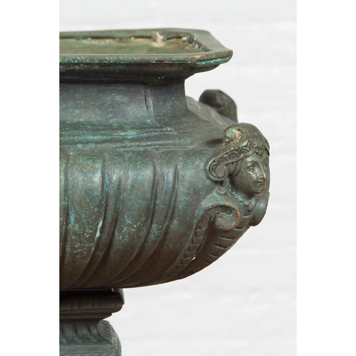 Bronze Tabletop Pedestal in Verdigris Patina-10. Asian &amp; Chinese Furniture, Art, Antiques, Vintage Home Décor for sale at FEA Home