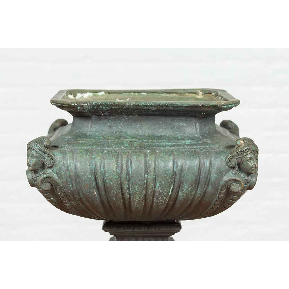 Bronze Tabletop Pedestal in Verdigris Patina-11. Asian &amp; Chinese Furniture, Art, Antiques, Vintage Home Décor for sale at FEA Home