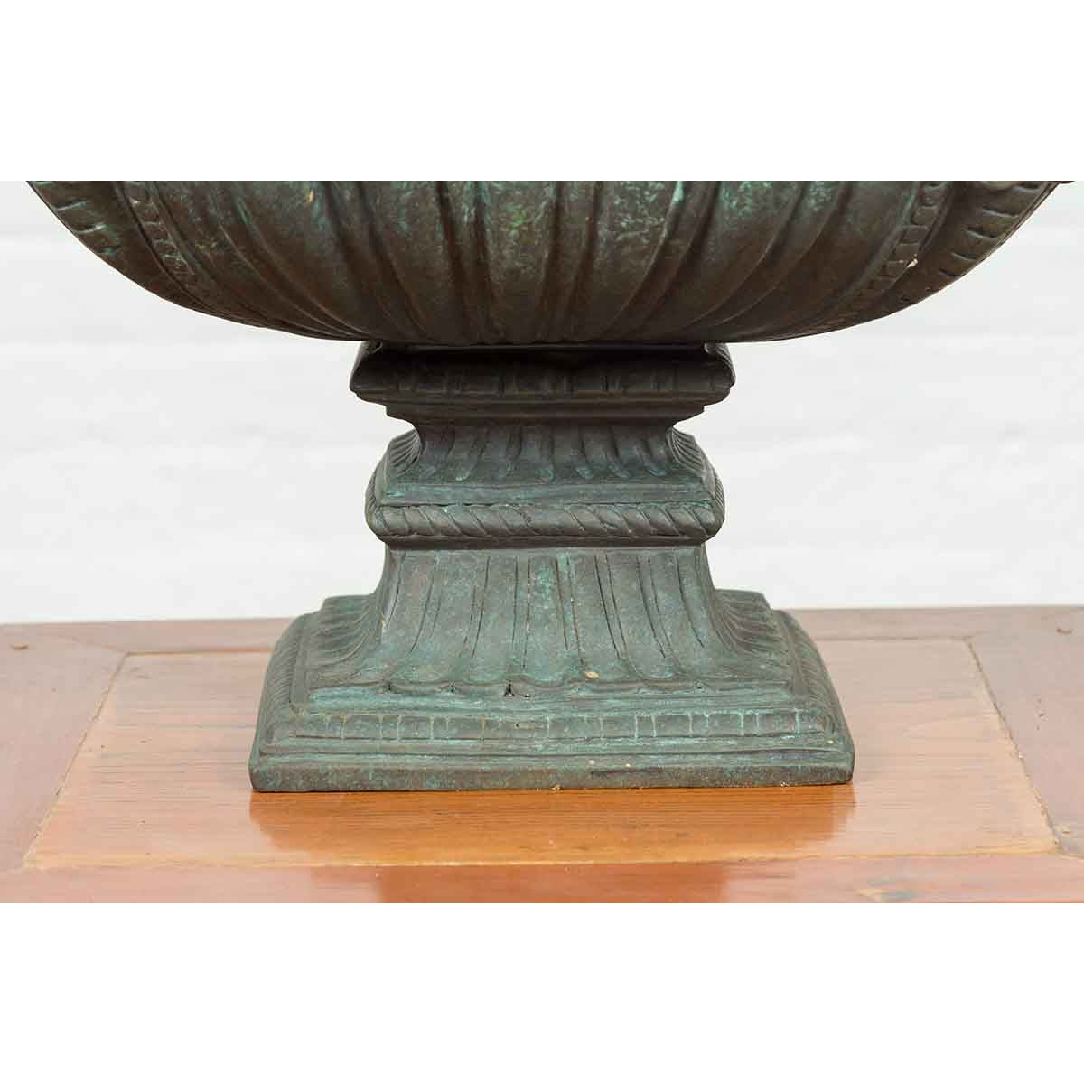 Bronze Tabletop Pedestal in Verdigris Patina-13. Asian &amp; Chinese Furniture, Art, Antiques, Vintage Home Décor for sale at FEA Home
