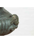 Bronze Tabletop Pedestal in Verdigris Patina-12. Asian & Chinese Furniture, Art, Antiques, Vintage Home Décor for sale at FEA Home