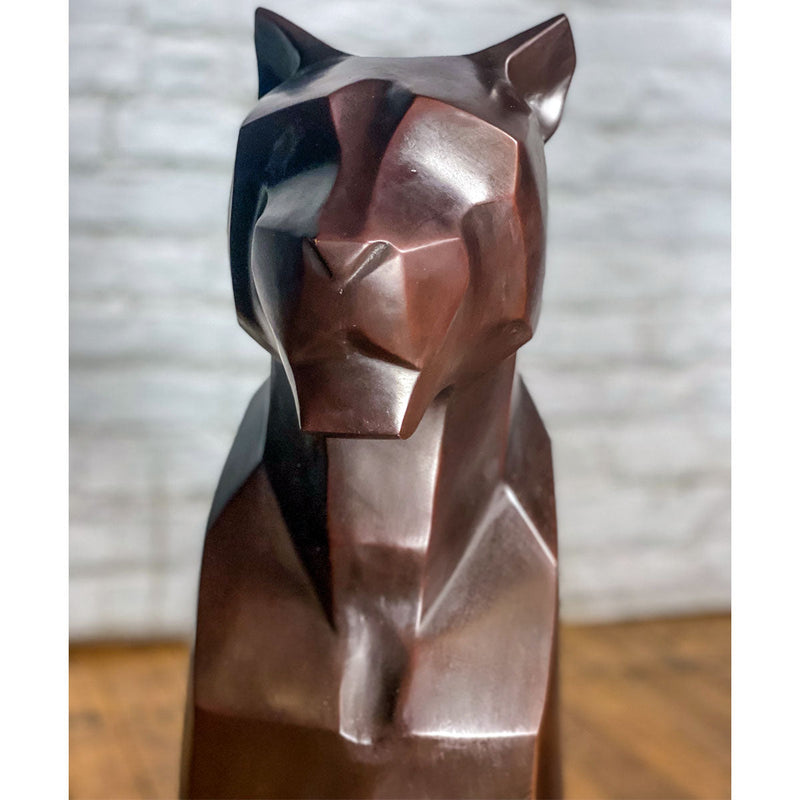 Custom Bronze Pair of Modern Sitting Mountain Lions - Antique Chinese and Vintage Asian Furniture for Sale at FEA Home