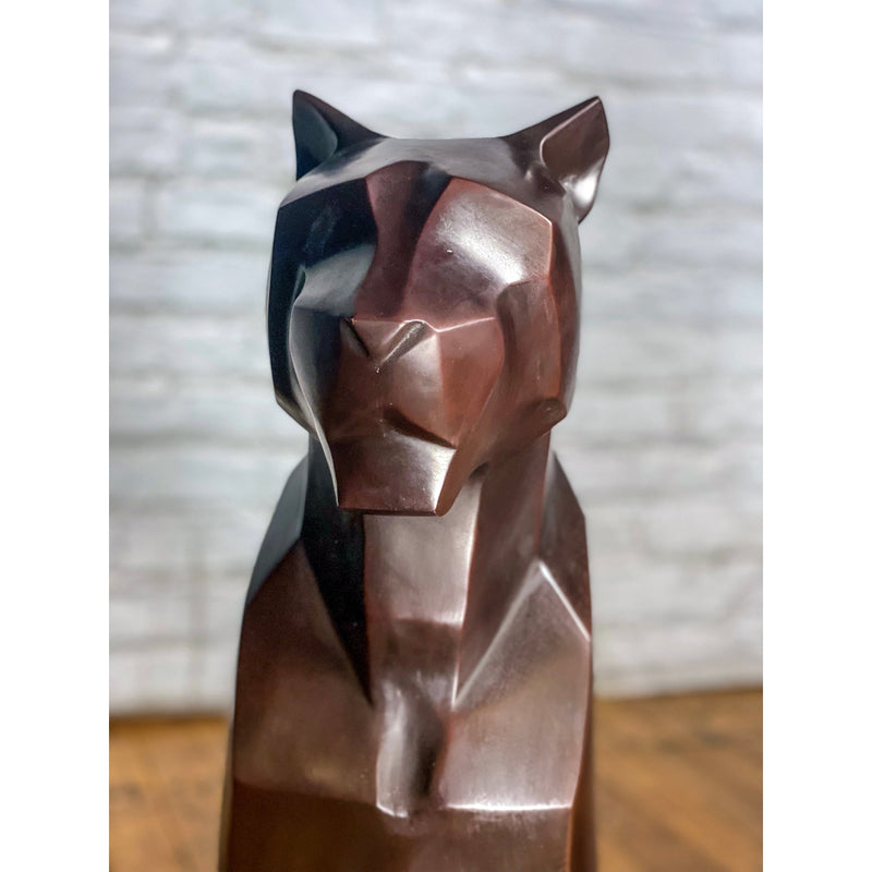 Custom Bronze Pair of Modern Sitting Mountain Lions - Antique Chinese and Vintage Asian Furniture for Sale at FEA Home