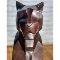 Custom Bronze Pair of Modern Sitting Mountain Lions