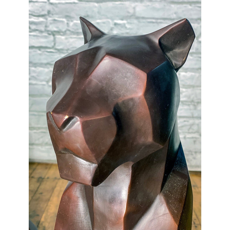 Custom Bronze Pair of Modern Sitting Mountain Lions - Antique Chinese and Vintage Asian Furniture for Sale at FEA Home