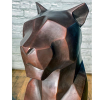 Custom Bronze Pair of Modern Sitting Mountain Lions