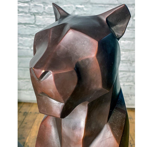 Custom Bronze Pair of Modern Sitting Mountain Lions - Antique Chinese and Vintage Asian Furniture for Sale at FEA Home