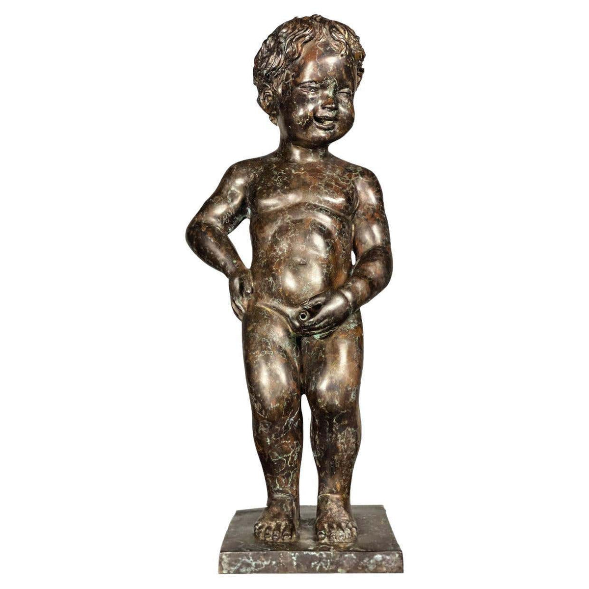Boy Peeing Small Bronze Statue-1. Asian & Chinese Furniture, Art, Antiques, Vintage Home Décor for sale at FEA Home