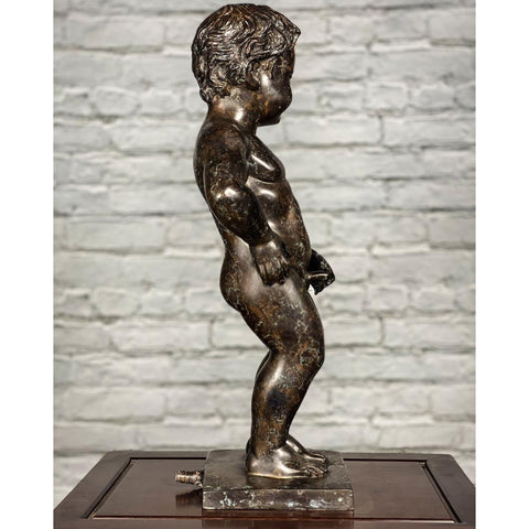 Boy Peeing Small Bronze Statue-10. Asian & Chinese Furniture, Art, Antiques, Vintage Home Décor for sale at FEA Home