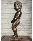 Boy Peeing Small Bronze Statue-14. Asian & Chinese Furniture, Art, Antiques, Vintage Home Décor for sale at FEA Home
