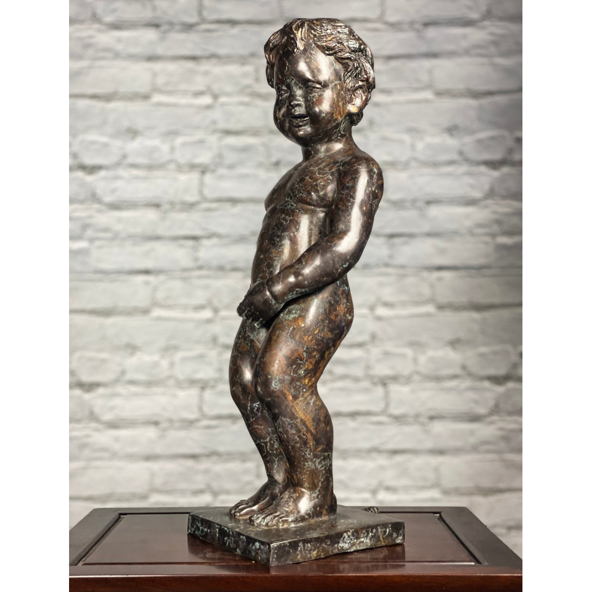 Boy Peeing Small Bronze Statue-16. Asian &amp; Chinese Furniture, Art, Antiques, Vintage Home Décor for sale at FEA Home