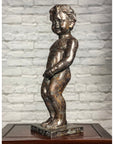 Boy Peeing Small Bronze Statue-16. Asian & Chinese Furniture, Art, Antiques, Vintage Home Décor for sale at FEA Home