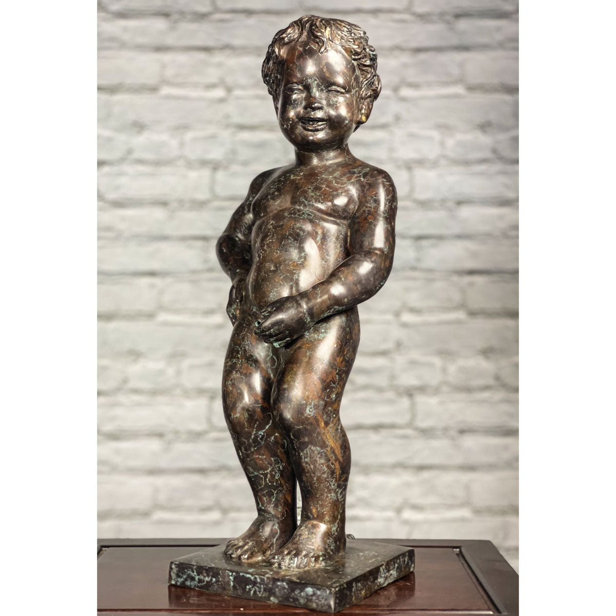 Boy Peeing Small Bronze Statue-19. Asian &amp; Chinese Furniture, Art, Antiques, Vintage Home Décor for sale at FEA Home