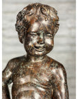 Boy Peeing Small Bronze Statue-22. Asian & Chinese Furniture, Art, Antiques, Vintage Home Décor for sale at FEA Home