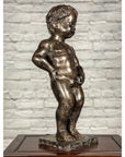 Boy Peeing Small Bronze Statue-7. Asian & Chinese Furniture, Art, Antiques, Vintage Home Décor for sale at FEA Home