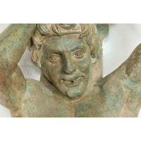 Vintage Bronze Greco-Roman Telamon Term Fountain