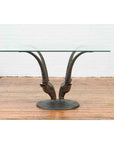 Contemporary Cast Bronze Double Antelope Dining Table Base with Dark Patina-6. Asian & Chinese Furniture, Art, Antiques, Vintage Home Décor for sale at FEA Home