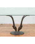 Contemporary Cast Bronze Double Antelope Dining Table Base with Dark Patina-2. Asian & Chinese Furniture, Art, Antiques, Vintage Home Décor for sale at FEA Home
