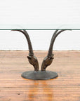 Contemporary Cast Bronze Double Antelope Dining Table Base with Dark Patina-4. Asian & Chinese Furniture, Art, Antiques, Vintage Home Décor for sale at FEA Home