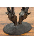 Contemporary Cast Bronze Double Antelope Dining Table Base with Dark Patina-11. Asian & Chinese Furniture, Art, Antiques, Vintage Home Décor for sale at FEA Home