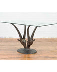 Contemporary Cast Bronze Double Antelope Dining Table Base with Dark Patina-5. Asian & Chinese Furniture, Art, Antiques, Vintage Home Décor for sale at FEA Home