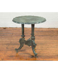 Contemporary Verde Bronze Round Top Table with Fluted Legs and Scrolling Feet-5. Asian & Chinese Furniture, Art, Antiques, Vintage Home Décor for sale at FEA Home