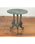 Contemporary Verde Bronze Round Top Table with Fluted Legs and Scrolling Feet-4. Asian & Chinese Furniture, Art, Antiques, Vintage Home Décor for sale at FEA Home