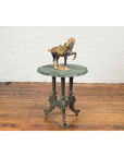 Contemporary Verde Bronze Round Top Table with Fluted Legs and Scrolling Feet-6. Asian & Chinese Furniture, Art, Antiques, Vintage Home Décor for sale at FEA Home