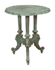 Contemporary Verde Bronze Round Top Table with Fluted Legs and Scrolling Feet-1. Asian & Chinese Furniture, Art, Antiques, Vintage Home Décor for sale at FEA Home