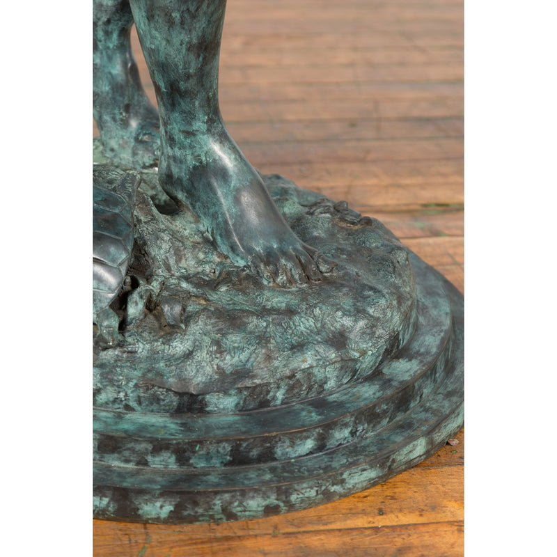 Bronze Sea Nymph Fountain with Large Shell and Turtle in Verdigris Patina-RG719 / RRC-11. Asian & Chinese Furniture, Art, Antiques, Vintage Home Décor for sale at FEA Home