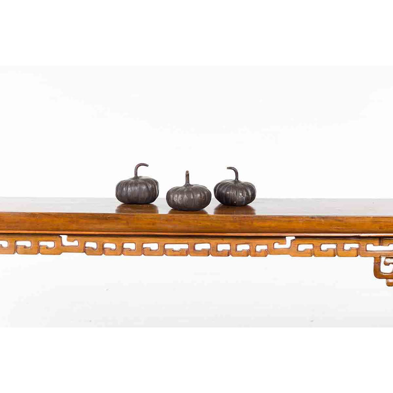 Contemporary Small Lost Wax Bronze Pumpkin Sculpture with Dark Patina, Sold Each-5. Asian & Chinese Furniture, Art, Antiques, Vintage Home Décor for sale at FEA Home