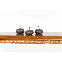 Contemporary Small Lost Wax Bronze Pumpkin Sculpture with Dark Patina, Sold Each