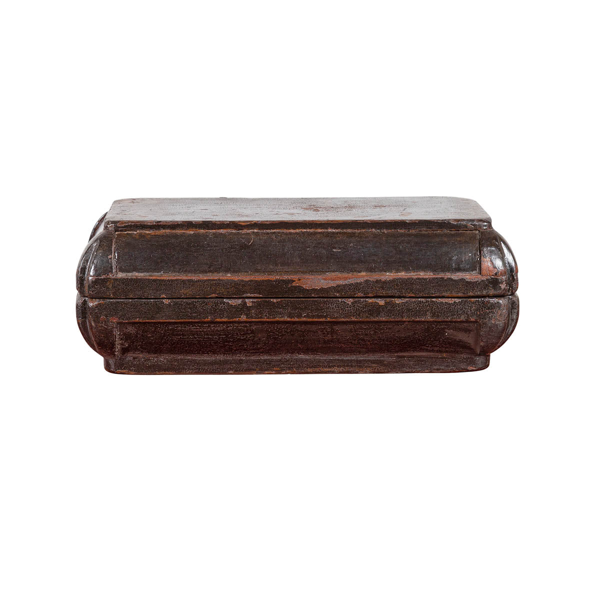 Small Antique Chinese Dowry Basket with Distressed Brown Patina-1. Asian & Chinese Furniture, Art, Antiques, Vintage Home Décor for sale at FEA Home