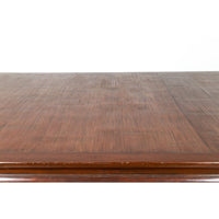 Vintage Dining Table with Open Mat Top Inlay, Arched Apron and Horsehoof Legs