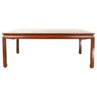 Vintage Dining Table with Open Mat Top Inlay, Arched Apron and Horsehoof Legs