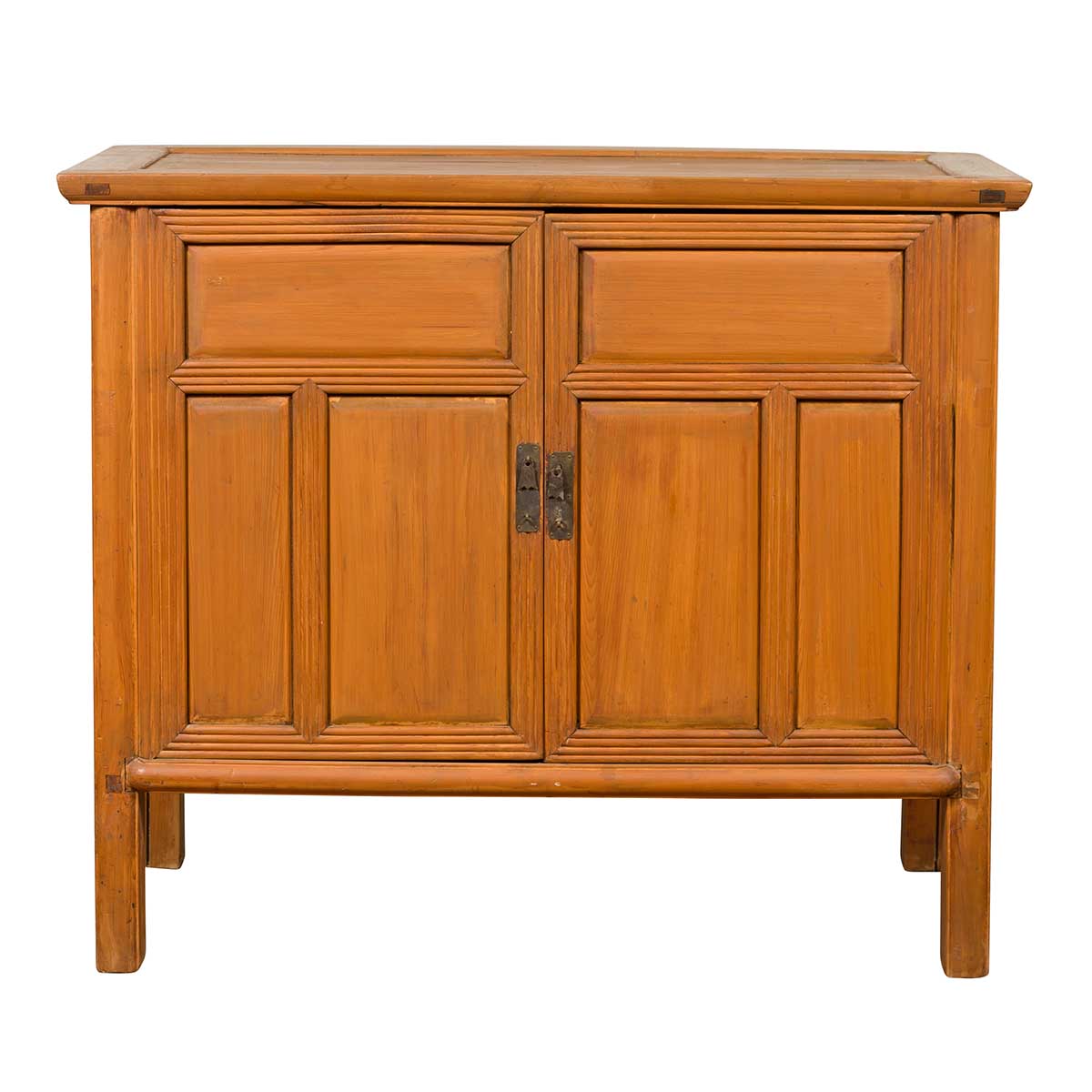 Vintage Chinese Buffet with Paneled Doors, Hidden Drawers and Natural Patina-1. Asian & Chinese Furniture, Art, Antiques, Vintage Home Décor for sale at FEA Home