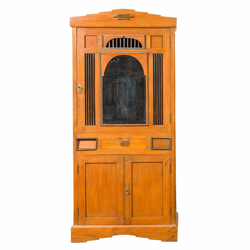 Vintage Dutch Colonial Cabinet with Doors, Drawers and Mirrored Front-YN6575-1. Asian & Chinese Furniture, Art, Antiques, Vintage Home Décor for sale at FEA Home