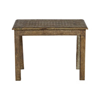 Vintage Indian Nickel and Silver Drinks Table with Floral Repoussé Décor