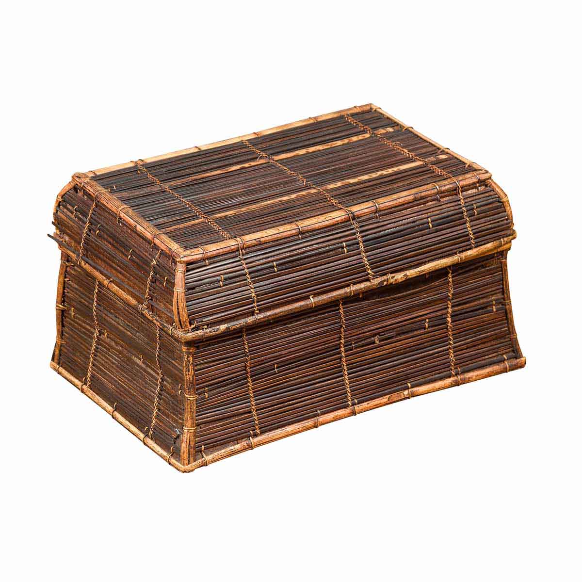 Vintage Banana Leaf Covered and Bamboo Farmer's Basket from the Philippines-1. Asian & Chinese Furniture, Art, Antiques, Vintage Home Décor for sale at FEA Home