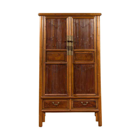 Chinese 19th Century Qing Dynasty Elm and Bamboo Noodle Cabinet with Drawers- Asian Antiques, Vintage Home Decor & Chinese Furniture - FEA Home