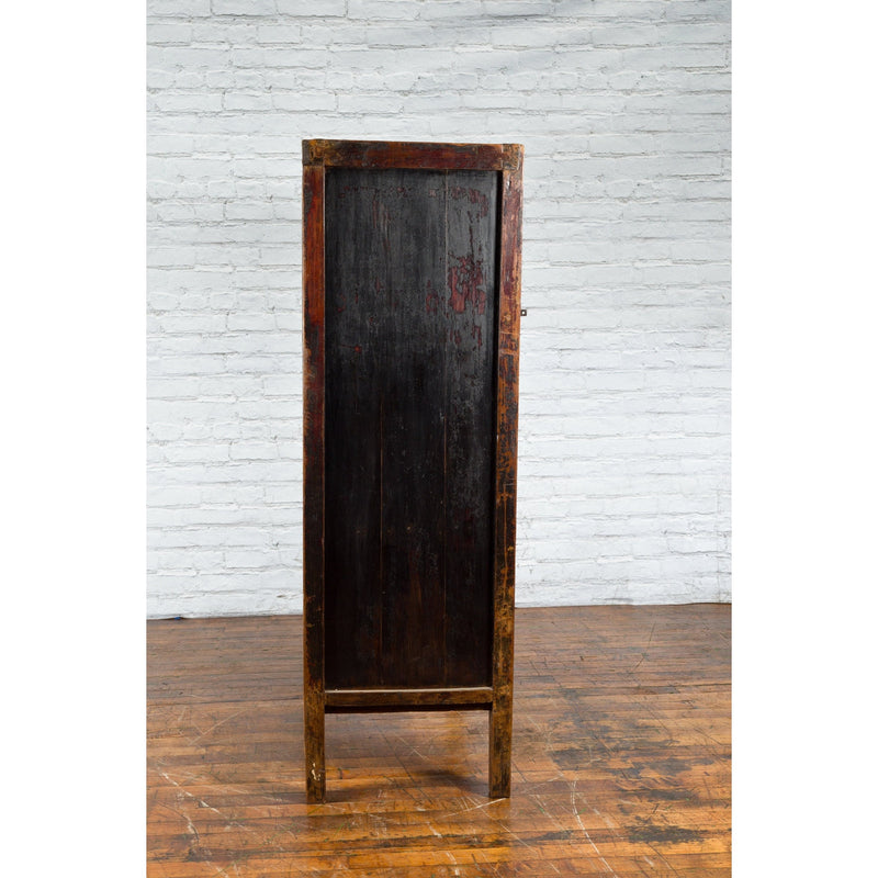 Qing Dynasty 19th Century Painted Chinoiserie Cabinet with Original Red Lacquer-YN1024-12. Asian & Chinese Furniture, Art, Antiques, Vintage Home Décor for sale at FEA Home