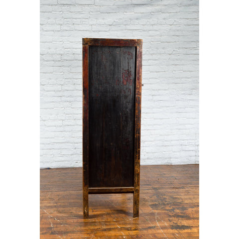 Qing Dynasty 19th Century Painted Chinoiserie Cabinet with Original Red Lacquer-YN1024-12. Asian & Chinese Furniture, Art, Antiques, Vintage Home Décor for sale at FEA Home