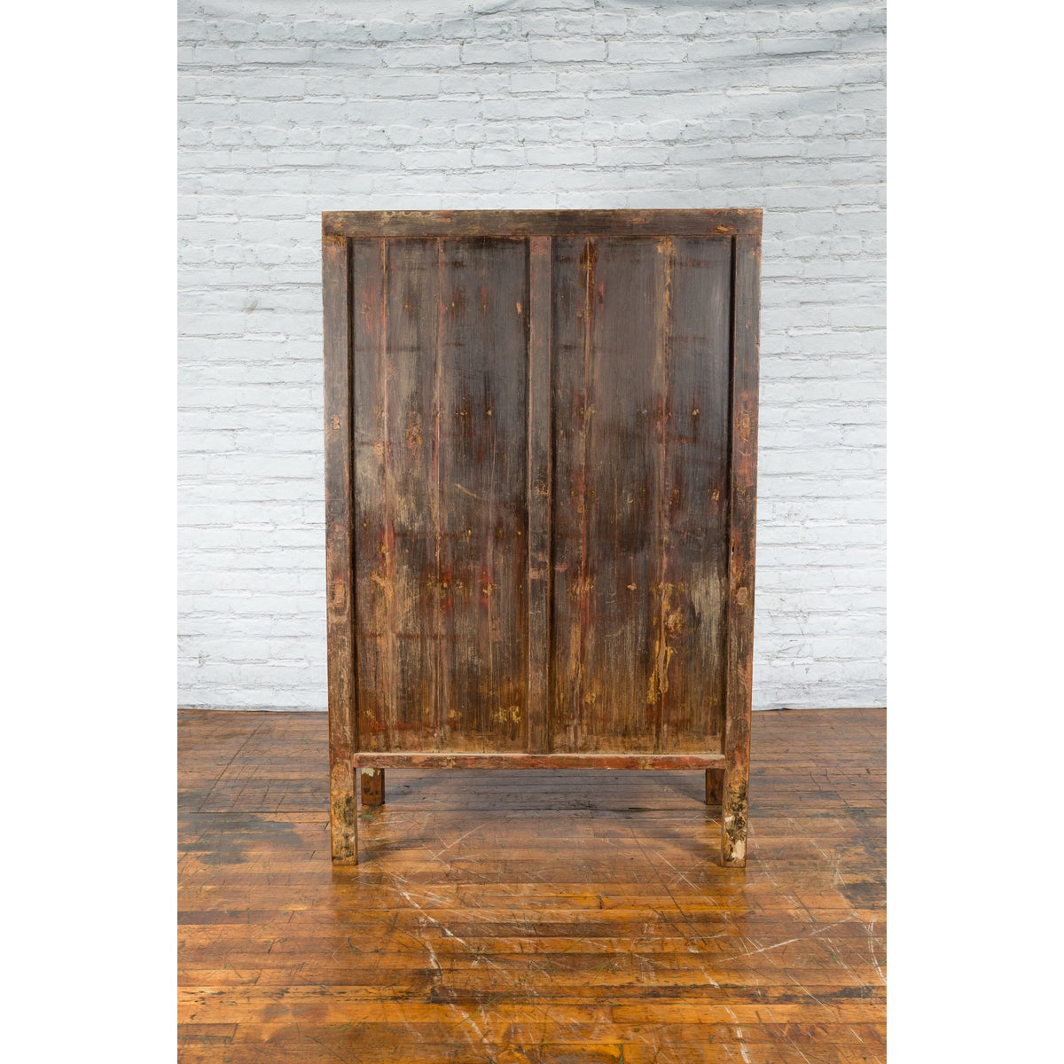 Qing Dynasty 19th Century Painted Chinoiserie Cabinet with Original Red Lacquer-13. Asian &amp; Chinese Furniture, Art, Antiques, Vintage Home Décor for sale at FEA Home