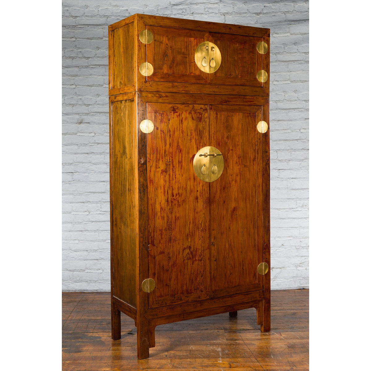 Chinese Qing Dynasty 19th Century Compound Cabinet with Brass Hardware-5. Asian &amp; Chinese Furniture, Art, Antiques, Vintage Home Décor for sale at FEA Home