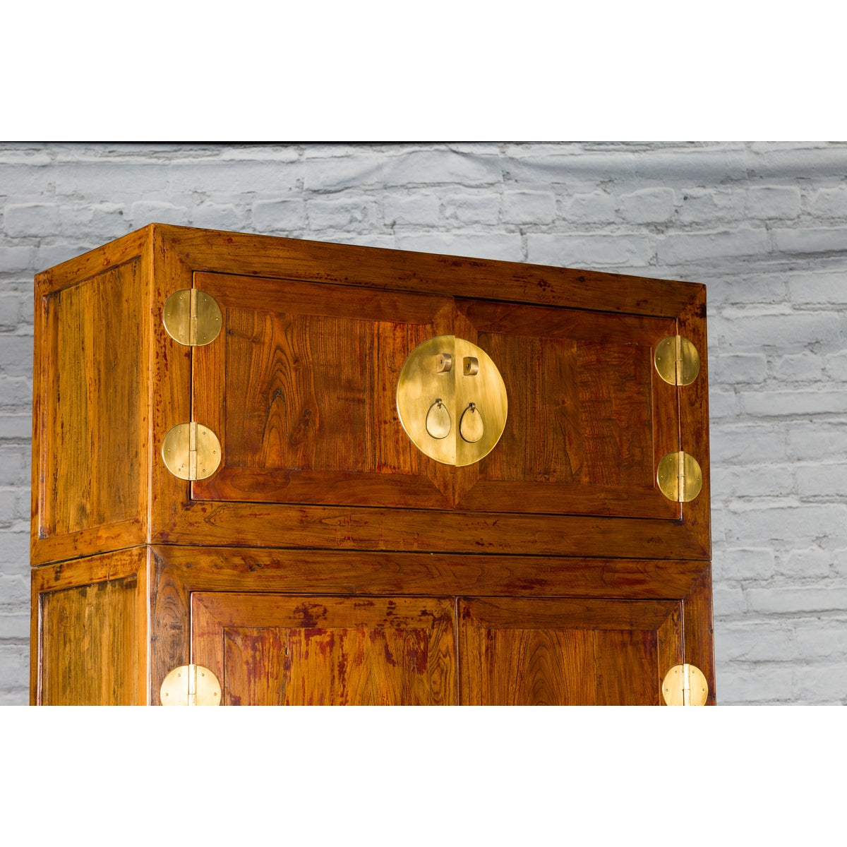 Chinese Qing Dynasty 19th Century Compound Cabinet with Brass Hardware-11. Asian &amp; Chinese Furniture, Art, Antiques, Vintage Home Décor for sale at FEA Home