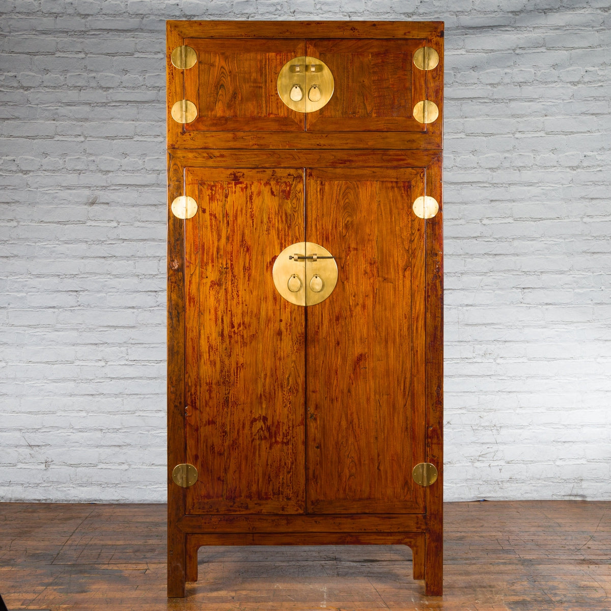 Chinese Qing Dynasty 19th Century Compound Cabinet with Brass Hardware-2. Asian & Chinese Furniture, Art, Antiques, Vintage Home Décor for sale at FEA Home