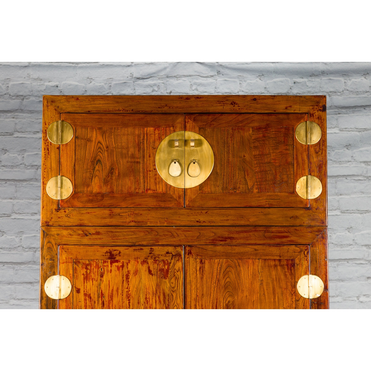 Chinese Qing Dynasty 19th Century Compound Cabinet with Brass Hardware-7. Asian &amp; Chinese Furniture, Art, Antiques, Vintage Home Décor for sale at FEA Home
