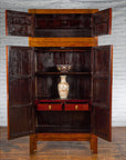 Chinese Qing Dynasty 19th Century Compound Cabinet with Brass Hardware-4. Asian & Chinese Furniture, Art, Antiques, Vintage Home Décor for sale at FEA Home