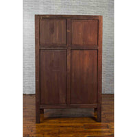 Chinese Qing Dynasty Period 19th Century Cabinet with Hidden Drawers and Panel