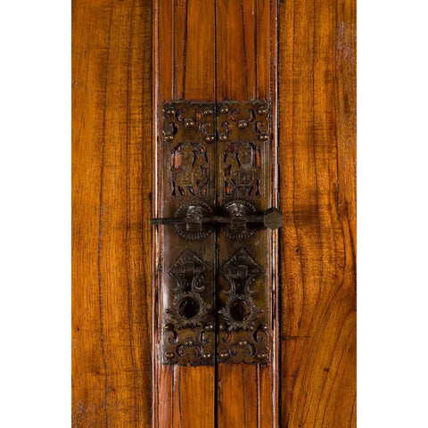 Chinese 19th Century Qing Dynasty Period Accordion Door Cabinet with Drawers